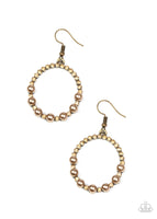 Glowing Grandeur - Brass Earrings Paparazzi