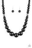 Panama Panorama - Black Wooden Necklace Paparazzi