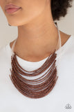 Catwalk Queen - Copper Seed Bead Necklace Paparazzi