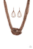 Knotted Knockout - Copper Necklace Paparazzi