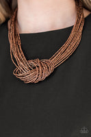 Knotted Knockout - Copper Necklace Paparazzi