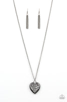 Victorian Valentine - Black Heart Necklace Paparazzi