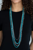 Industrial Vibrance - Blue Necklace Paparazzi