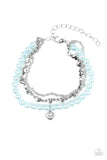 Love Like You Mean It - Blue Pearl Heart Bracelet Paparazzi