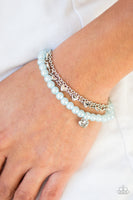 Love Like You Mean It - Blue Pearl Heart Bracelet Paparazzi