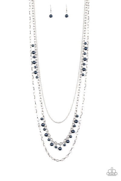 Pearl Pageant - Blue Necklace Paparazzi