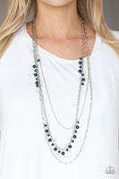 Pearl Pageant - Blue Necklace Paparazzi