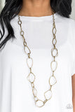 Attitude Adjustment - Brass Necklace Paparazzi