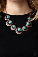 Lions, Tigers, and Bears - Copper & Turquoise Necklace Paparazzi