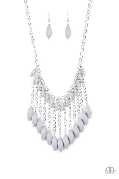 Venturous Vibes - Silver Necklace Paparazzi