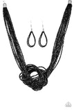 Knotted Knockout - Black Necklace Paparazzi