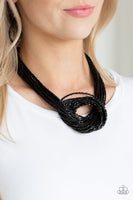 Knotted Knockout - Black Necklace Paparazzi