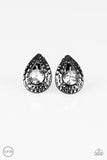 Elite Edge - Black Clip On Earrings Paparazzi