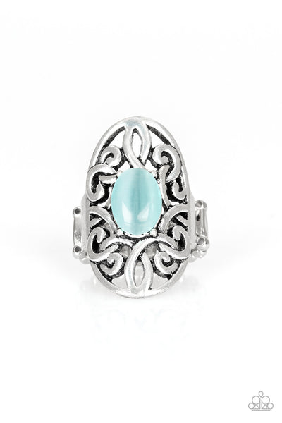 GLEAM Big - Blue Ring Paparazzi