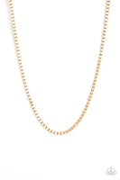 Boxed In - Gold Paparazzi Men's Necklace