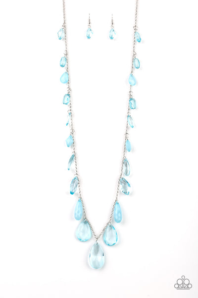 GLOW And Steady Wins The Race - Blue Necklace Paparazzi