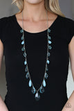 GLOW And Steady Wins The Race - Blue Necklace Paparazzi