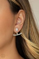 Glowing Glimmer - White Earrings Paparazzi