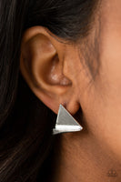 Die TRI-ing - Silver Earrings Paparazzi
