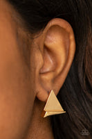 Die TRI-ing - Gold Post Earring Paparazzi
