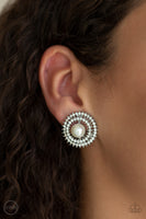 Broadway Breakout - White Clip-On Earring Paparazzi