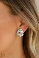 Brighten The Moment - White Clip-On Earring Paparazzi