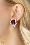 Prime Time Shimmer - Red Clip-on Earrings Paparazzi