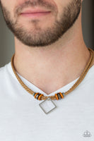 Pier Square - Brown Urban Necklace Paparazzi