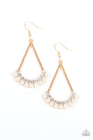 Top to Bottom - Gold Pearl Earrings Paparazzi