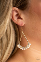 Top to Bottom - Gold Pearl Earrings Paparazzi