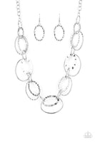 Bend OVAL Backwards - Silver Necklace Paparazzi