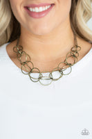 Space Walk - Brass Necklace Paparazzi