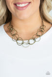 Space Walk - Brass Necklace Paparazzi