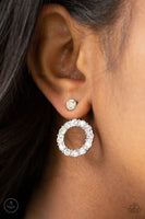 Diamond Halo - White Earrings Paparazzi