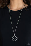 Square It Up - Silver Necklace Paparazzi