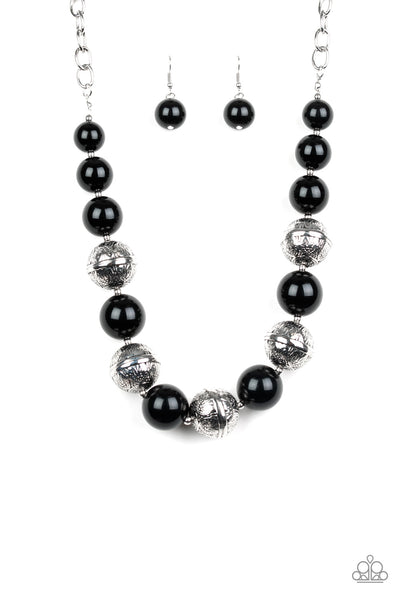 Floral Fusion - Black Necklace Paparazzi