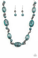Gatherer Glamour - Blue Necklace Paparazzi
