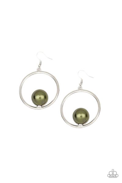 Solitaire REFINEMENT - Green Earrings Paparazzi