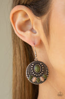 Sandstone Paradise - Green Earrings Paparazzi