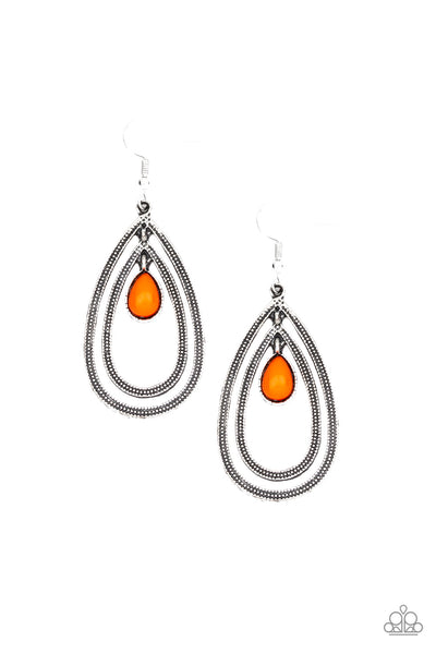 Drops of Color - Orange Earrings Paparazzi