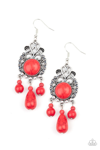 Stone Bliss - Red Earrings Paparazzi