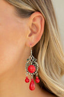 Stone Bliss - Red Earrings Paparazzi
