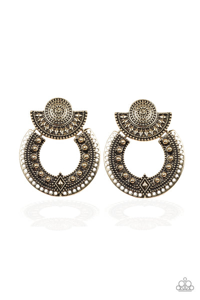 Texture Takeover - Brass Earrings Paparazzi