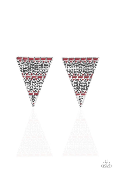 Terra Tricolor - Red Post Earrings Paparazzi