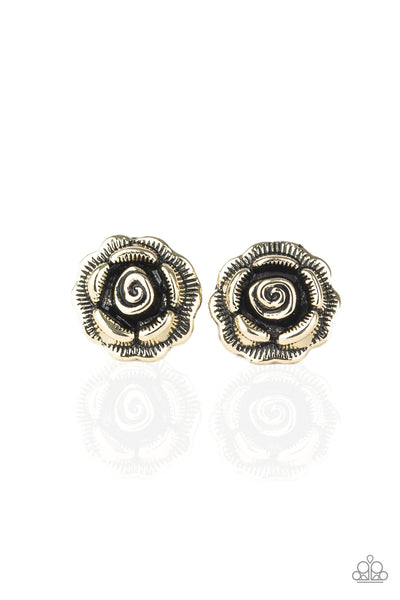 Best ROSEBUDS - Brass Earrings Paparazzi