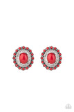 Floral Flamboyance - Red Post Earring Paparazzi