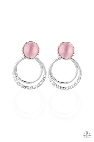 Glow Roll - Pink Earrings Paparazzi