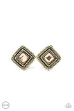 Fashion Square - Brass Clip-on Earrings Paparazzi