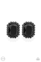 Glitter Enthusiast - Black Clip-on Earrings Paparazzi