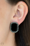 Glitter Enthusiast - Black Clip-on Earrings Paparazzi